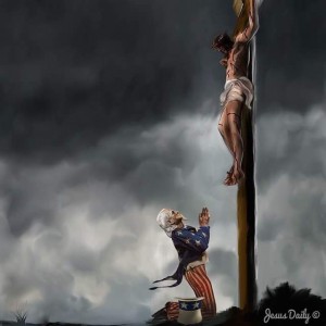 America praying to Jesus
